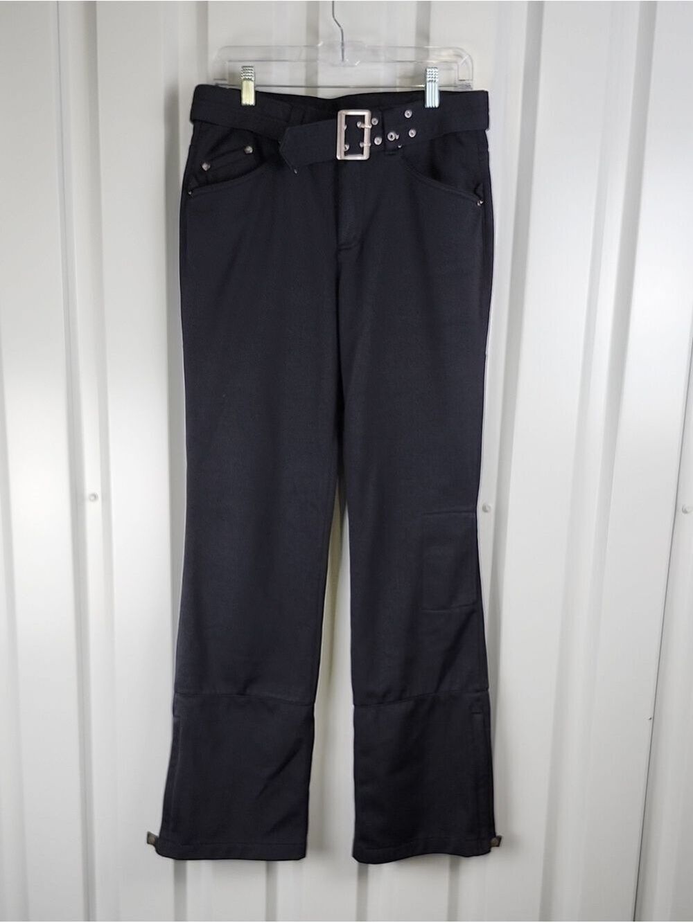Athleta Womens Ravenswood Fleece Lined Black Ski Snow Pants Sz 8 Tall Softshell